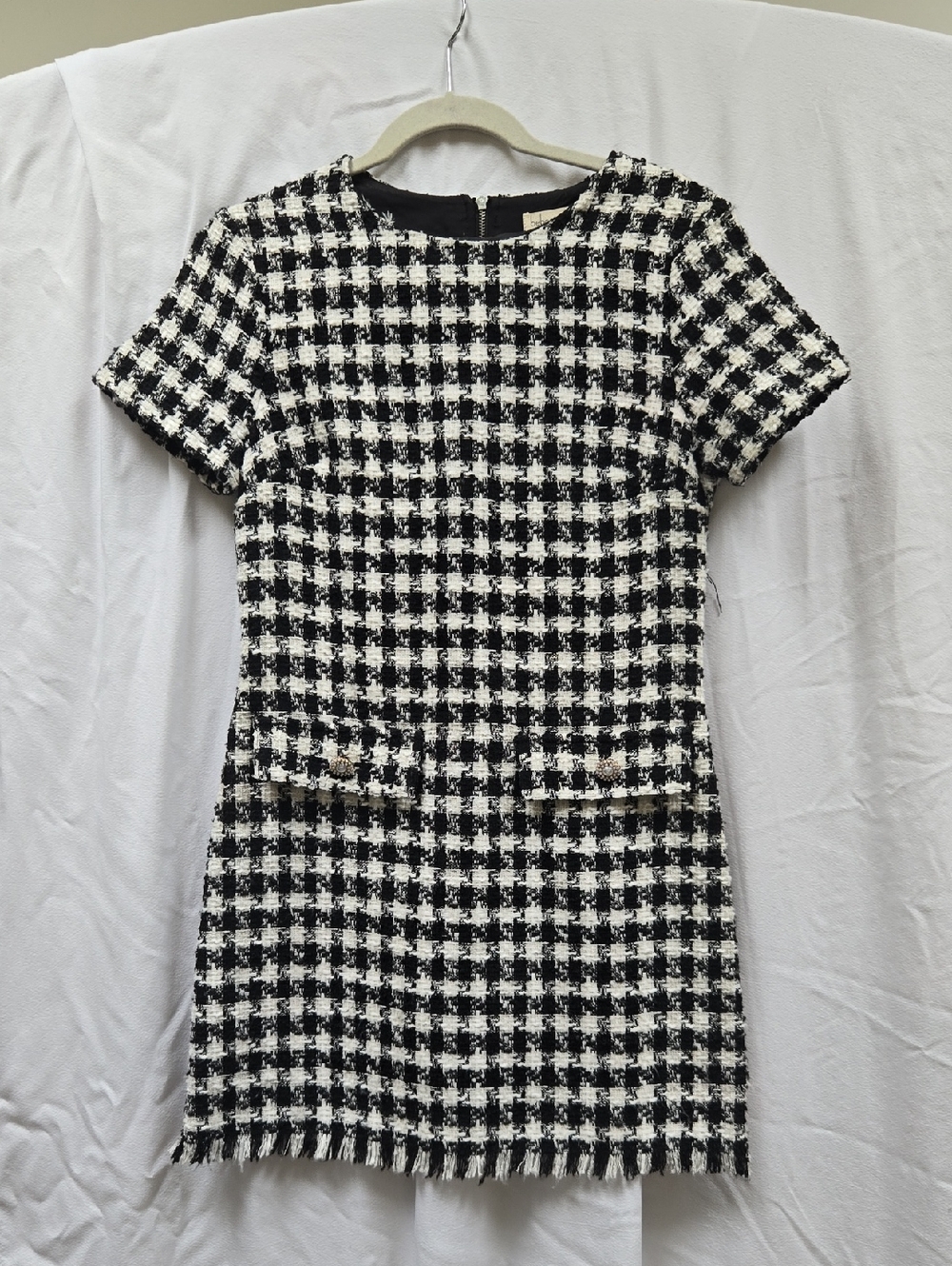 BeBop Black & White Houndstooth Mini Dress